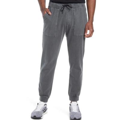 China Breathable Solid Cord Woven Stretch Cotton Twill Joggers With Side Pockets for sale