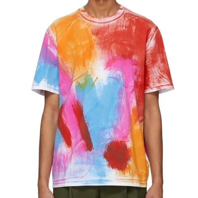 China Cotton Breathable Tank Top Sleeveless Summer Multicolor Oil Painting Harajuku Style Streetwear Unisex T-shirt for sale