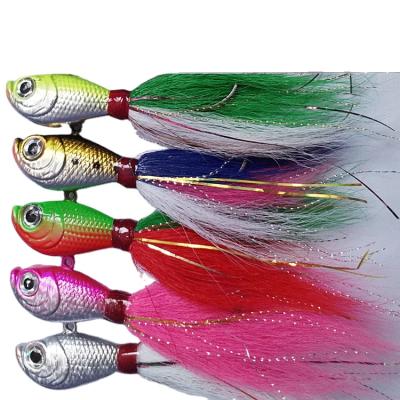 China Various Styles Fluke Mounts White Color Freshwater Bright Bucktail Mounts Bucktail Jigs for sale