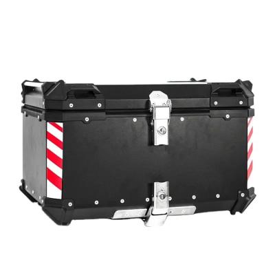 China Waterproof 65L Large Capacity Motorcycle Accessories Tail Box Aluminum Alloy Tailgate Easy Install Case Motorcycle Luggage Top Motorcycle T for sale