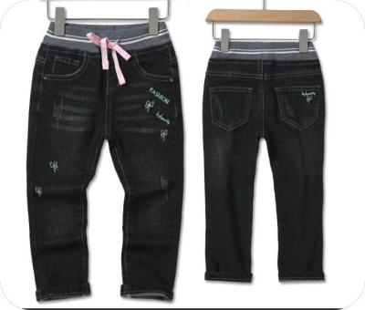 China Breathable Wholesale baby Girls clothing Distressed Wash high quality girl's Denim Jeans for sale