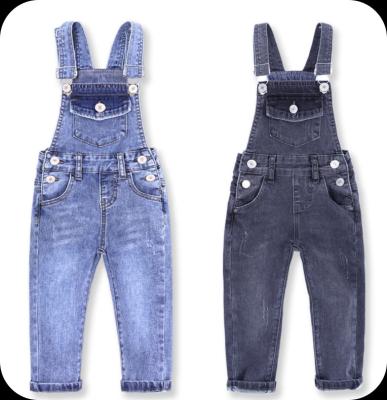 China Breathable Hot sell Boy's Overalls Full Length Boy dustrot washing denim OEM Boy's and girls Overalls denim Pants for sale