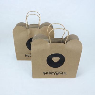 China Disposable Recyclable Kraft Paper Bag With Twisted Handle Reusable Shopping Paper Bags Logo Printed for sale