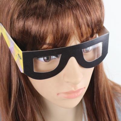 China 3D Optical Glass Paper Diffraction Glass Opera Glass Paper Eclipse Paper Glasses for sale