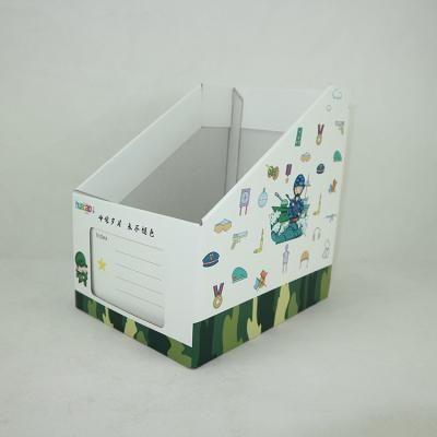 China School Supplies Biodegradable Custom Printed A4 Folding Document Cardboard Magazine Folder Desktop Holder for sale