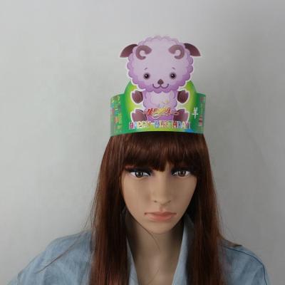 China Gold Paper Hat Plush Recycled Crazy Kids Paper Hat/Party Birthday Hats/Party Printed Crown Paper Hat for sale