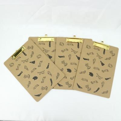 China 100% Eco-friendly Customized 3 Mm Cardboard Paper A4 File Folder Clip Folders With Black Logo Printing for sale