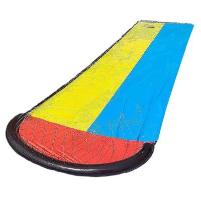 China Community Center Kids Adults Racing Single Water Slides Mat Summer Spray Toys Water Slides For Outdoor Grass Play for sale