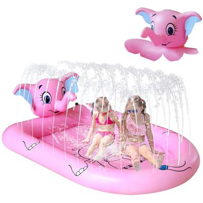 China Environmental Garden Animal Cartoon Rideable Toy Water Inflatable Pink Elephant for Pool Sprinkler Water Play for sale