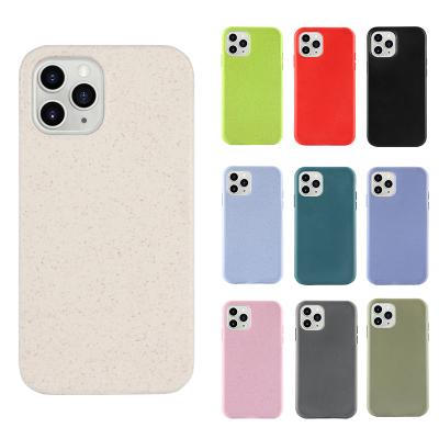 China Eco-Friendly Biodegradable Premium Wheat Straw Phone Case Sustainable Sustainable Bamboo Custom Printed For iphone 12 for sale