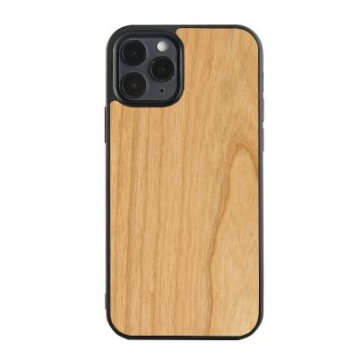 China Eco Friendly Ready To Ship For Iphone 12 Pro MAX Custom Logo Design Thick TPU Wooden Bumper Phone Case Low MOQ for sale