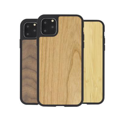 China Eco-friendly Top Selling Natural Originality 100 Tpu Handmade Shockproof Cell Phone Bumper Wooden Case For Iphone 11 Pro Max for sale