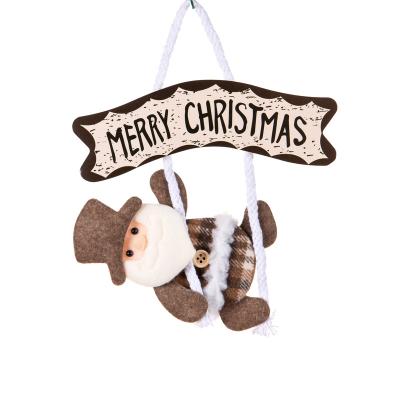 China Polyester w/plastic Christmas Hanging Deco.with Merry Christmas Words Christmas Decoration Ornament Christmas Fabric Pendant for sale