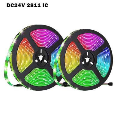 China Theme park accessible rgb 60leds smd5050 5v ws 2811 led strip ws 2812 rgb pixel lights sj-10060-2811 strip for sale