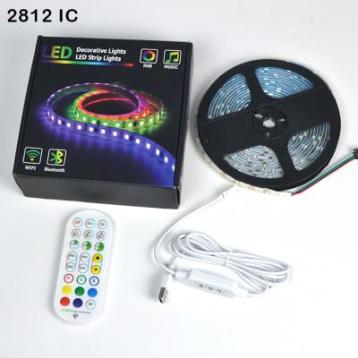 China Theme Park Smart Led 5050 WS 2812 Pixel IP20 IP65 IP67 IP68 DC 5V 12V RGB LED WS2812B IC Waterproof Accessible Flexible Strip Light for sale