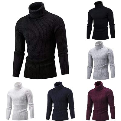 China Men's Sweater Men's Sweater Men Solid Color Plain Turtle Neck Breathable Fashionable Casual Thin Wool Knitted Pullover Sweater Long For Men for sale