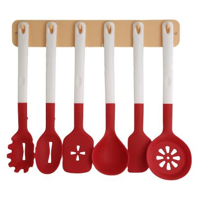 China Eco-friendly Non-stick Kitchen Accessories 6 Piece Silicone Kitchenware Set With Hook for sale