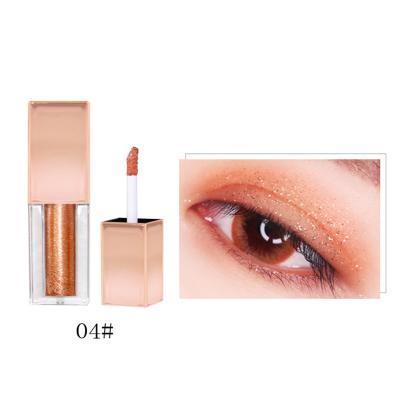 China Beautiful Popular Waterproof Eyeshadow Metal Tube Built In Brush Liquid Eyeshadow Makeup for sale