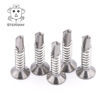 China Flat Head Pan Thread Csk SS 304 Attractive Price Fine Coarse 316 410 Stainless Steel Self Tapping Drilling Screw For Doors for sale