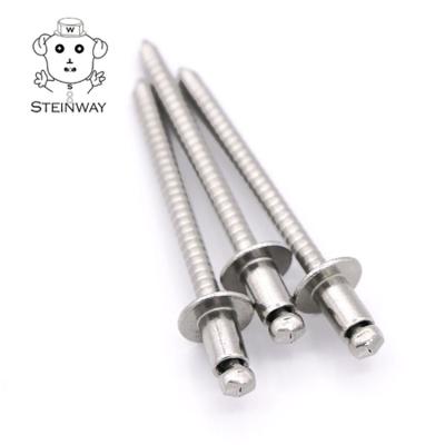 China Widely Applied All Types Pop Rivets 304 Stainless Steel 316 4.8*19mm Big Flange Open End Din7337 Aluminum Domed Head Blind Rivet for sale