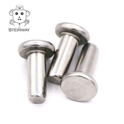 China Widely Applied Large Flat Head Rivets Solid Rivet 2-42 Suppliers Stainless Steel Rivet SUS304 Custom Eco Friendly Long Antique Logo 2 Sided for sale