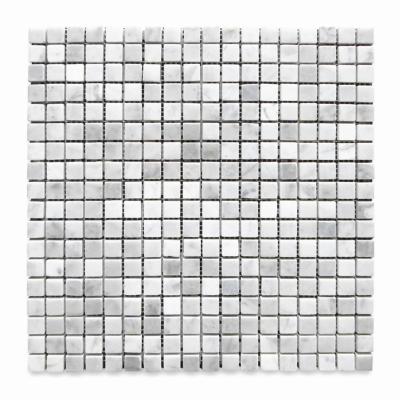 China Natural Stone Mosaic Wall Tile Square Bianco Carrara White Marble Natural Stone Polished Wall Tile Mosaics for sale