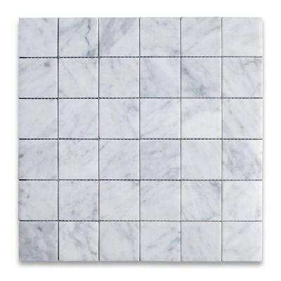 China Natural Stone Wall Tiles Bathroom Square Bianco Carrara White Marble Natural Stone Polished Wall Tile Mosaics for sale