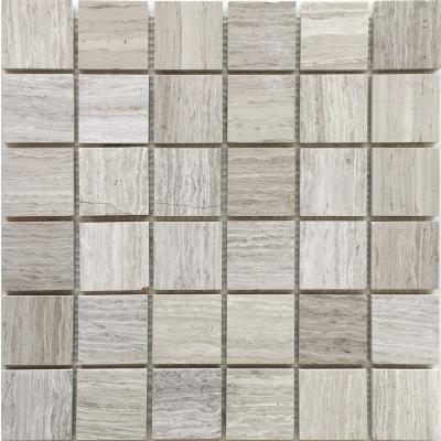 China Natural stone Kitchen Backsplash Tile Wood Gray Marble Natural Stone Polished Wall Tile Mosaics for sale