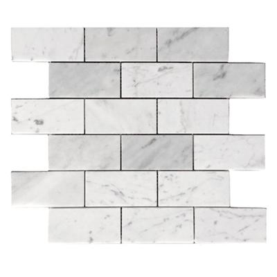 China Natural Stone Tiles For Wall Subway Bianco Carrara White Marble Natural Stone Polished Wall Tile Mosaics for sale