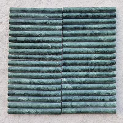 China Natural Stone House Tiles Marble Walls Curve Fluted Blue Modern Mini Flute Mosaic Bathroom Tiles Decoration Ribbed Marble Mosaics for sale