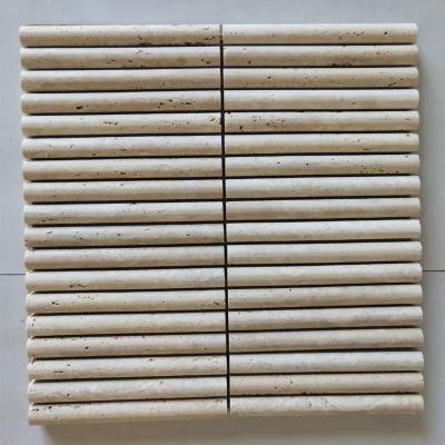 China Natural Stone Stone Tiles Wall Cladding Curve Fluted Modern Mini Flute Mosaic Bathroom Tiles Decoration Ribbed Marble Mosaics for sale