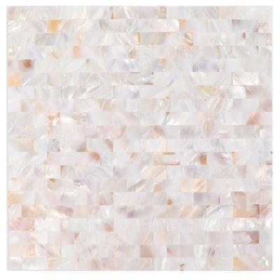 China Parquet Natural Shell Mosaic Tiles Peel and Stick Seamless Seashell Subway Pattern Mother of Pearl Wall Tile Mosaic Tiles for sale