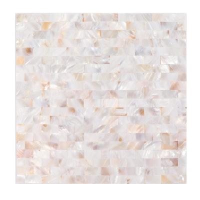 China Parquet Mosaic Shell Tile Seamless Seashell Subway Pattern Bedroom and Bathroom Mother of Pearl Wall Tile Mosaic Tiles for sale