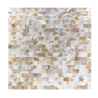 China Parquet Natural Shell Mosaic Tiles Seamless Seashell Subway Pattern Bedroom and Bathroom Mother of Pearl Wall Tile Mosaics for sale