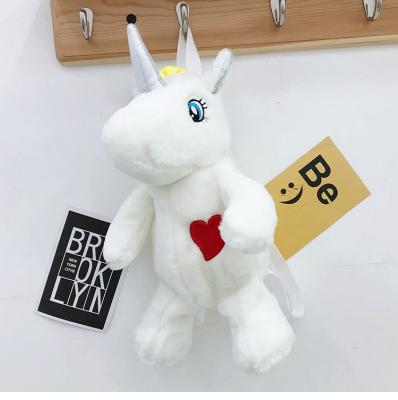 China Soft Cute Unicorn School Bag Plush Doll Toy Animal Backpack For Kids Te koop