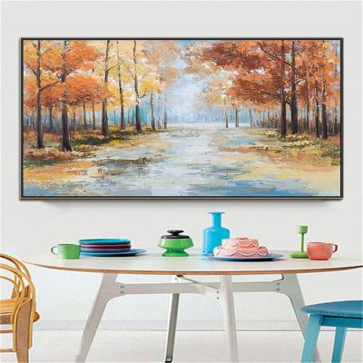 China Waterproof 100% Hand Painted Van Gogh Landscape Oil Painting Living Room Decoration Art Gold Painting for sale