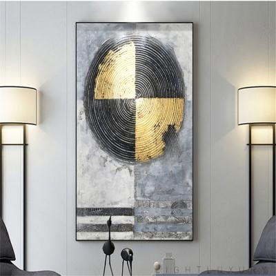 China 100% Hand-painted Nordic Modern Abstract Simple and Easy Oil Painting Waterproof Neutral Color Wall Oil Arts for sale