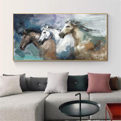 China Waterproof Home Decoration Oil Painting Horse Hand Painted Animal Abstract Living Room Art for sale