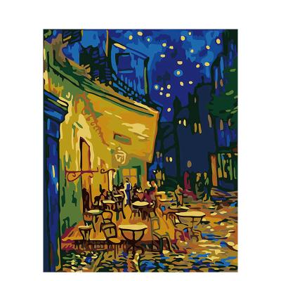 China Modern DIY Digital Oil Painting Van Gogh Oil Color Painting Coloring Handmade Decoration Hanging Painting for sale