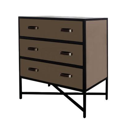 China (Other) 3 Drawer Living Room Furniture Luxury Cabinet Chest Brown Mirror Black Adjustable Metal Chest for sale