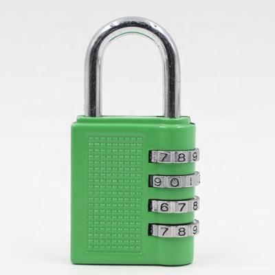 China Walk Locks XMM-8024 Zinc Alloy Material With Polybag Keyless 4 Pack Digit Combination Padlock for sale