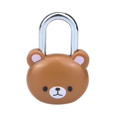 China ABS XMM-6027 Mini Cute Bear Shaped Plastic Book Diary Locks For School Student Key Padlock Factory Supply Lock for sale