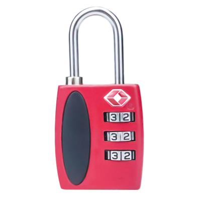 China Factory supply zinc alloy padlock customs XMM-020 3 digit password combination tsa lock for travel suitcase for sale