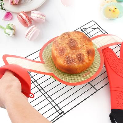 China Viable Platinum Silicone Baking Mat For Dutch Proofing Basket Heat Resistant Bread Transfer Dough Non Stick Oven Baking Mat for sale