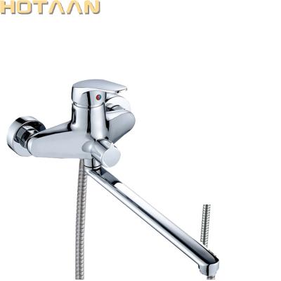 China Without Slide Bar 30cm Silver Outlet Hose Bath Shower Faucet Set Body Shower Head Bathroom Faucet Chrome Zinc Alloy Bathtub Faucet for sale