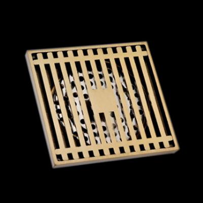 China Euro Modern Floor Drains Antique Brass Bathroom Deodorizer Floor Shower Square Drain Strainer Cover Grid Cover Waste for sale