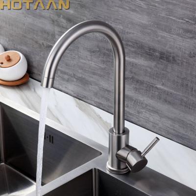 China Modern SUS 304 Stainless Steel Kitchen Faucet Single Outlet Springs Handheld Mixer Crane Hot Cold Taps 360 Swivel Shower Kitchen for sale