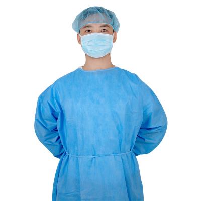 China OEM EN13795 45gsm Sms Physician Nonwoven Fabric Protect Surgical CUFFS High Quality KNITTED Disposable Surgical Gown for Staff or Hospital for sale