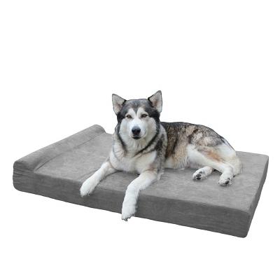 China Soft Luxury Travel Dog Bed Orthopedic Memory Foam Dog Bed for sale