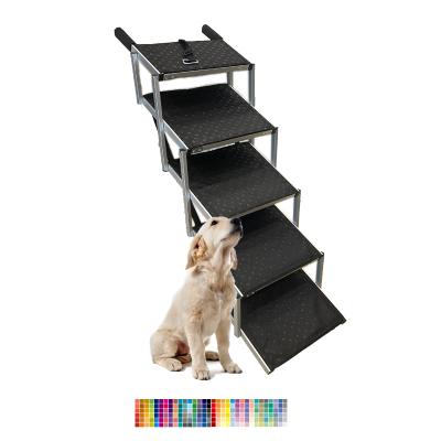 China Viable Aluminum Dog Steps Folding Dog Ramp Stairs For Car Pet Stairs Folding Aluminum Stair Step for sale